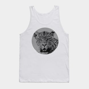 Leopard Face Close-up in Spiroglyphic Style Spiral Circles Tank Top